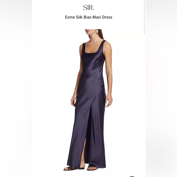 SIR The Label Esme Silk Bias Maxi Dress - Picture 2 of 6